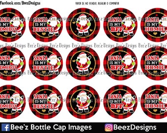 Santa is my Homeboy- INSTANT DOWNLOAD- 1 Inch Bottle Cap Images