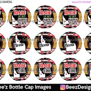 Idaho, My Happy Place, INSTANT DOWNLOAD, 1 Inch Bottle Cap Images