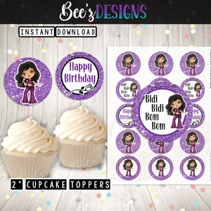 Singer Inspired PRINTABLE 2 Inch Cupcake Toppers INSTANT DOWNLOAD