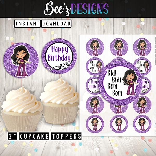 Singer Inspired PRINTABLE 2 Inch Cupcake Toppers INSTANT DOWNLOAD