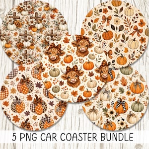 Boho hösttryck bilunderlägg paket DIGITAL NEDLADDNING sublimeringsdesign PNG