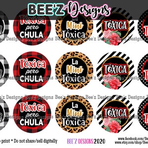 La Toxica 01 INSTANT DOWNLOAD 1 Inch Bottle Cap Images