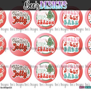 Feeling Jolly Christmas INSTANT DOWNLOAD 1 Inch Bottle Cap Images