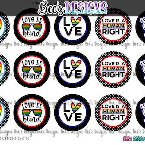 LBGT INSTANT DOWNLOAD 1 Inch Bottle Cap Images