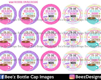 INSTANT DOWNLOAD- I'm the reason- 1 inch Bottlecap Images- 4x6 Digital Collage Sheet