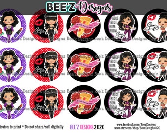 Cute Singer Inspired INSTANT DOWNLOAD 1 Inch Bottle Cap Images