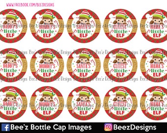 DESCARGA INSTANTE- El elfo más lindo- Imágenes de chapas de botella de 1 pulgada- Hoja de collage digital de 4x6