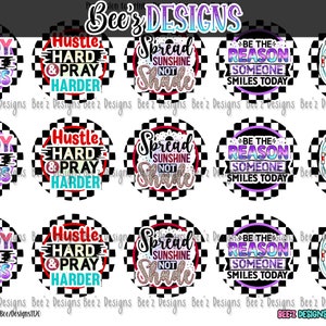 Hustle Hard Pray Harder INSTANT DOWNLOAD 1 Inch Bottle Cap Images