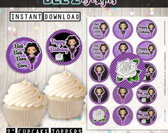 Singer Inspired PRINTABLE Birthday Cupcake Toppers 2" Inch Digital JPEG File