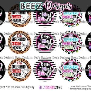 Nurse Life INSTANT DOWNLOAD 1 Inch Bottle Cap Images