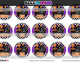 Infirmière d'Halloween TÉLÉCHARGEMENT IMMÉDIAT Images avec bouchon de bouteille de 2,5 cm (1 po.)