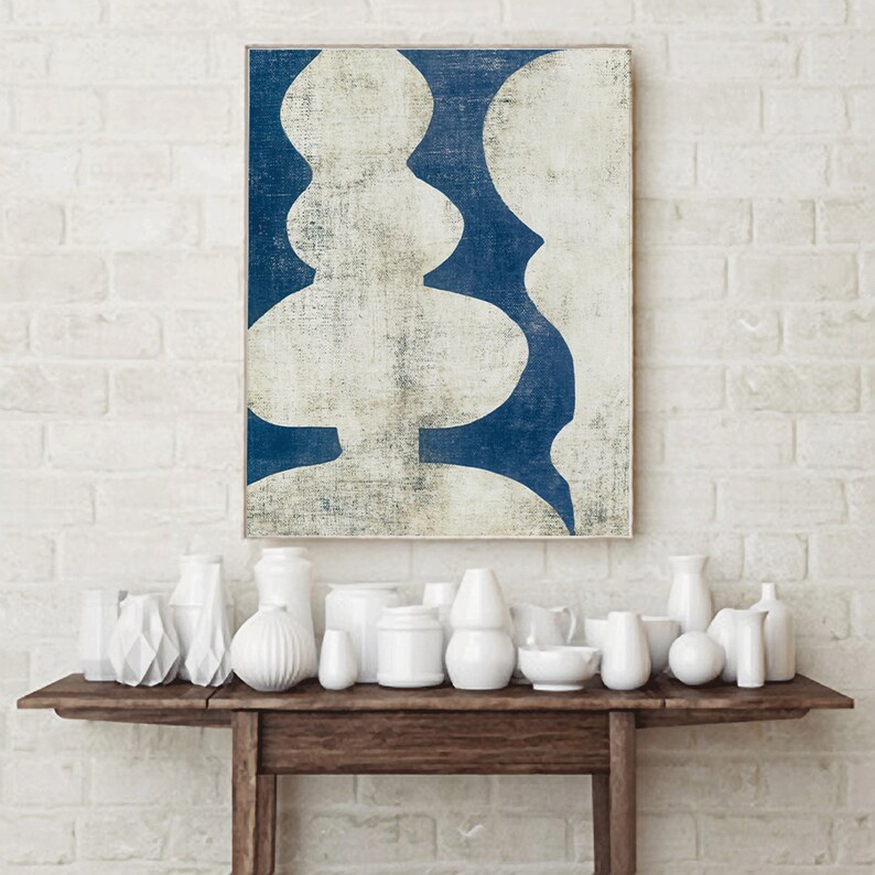 Indigo Wall Art Blue Abstract Printable Artwork Modern Rustic Etsy