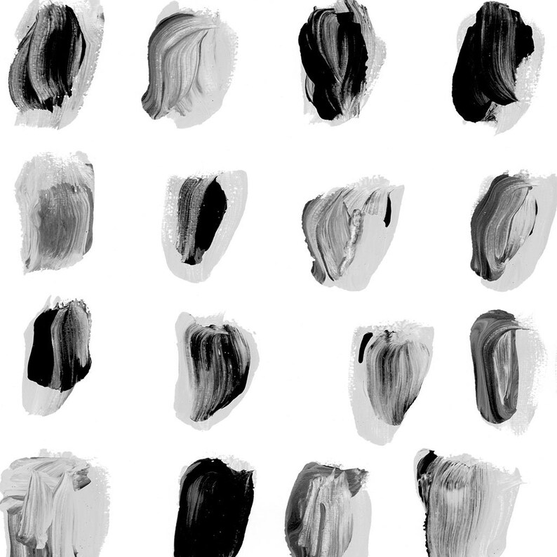 Brush Stroke Art Black and White Abstract Print Digital Etsy