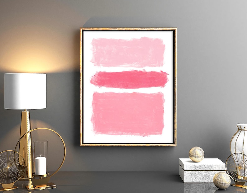 Blush Abstract Art Blush Pink Wall Art Downloadable Prints Etsy