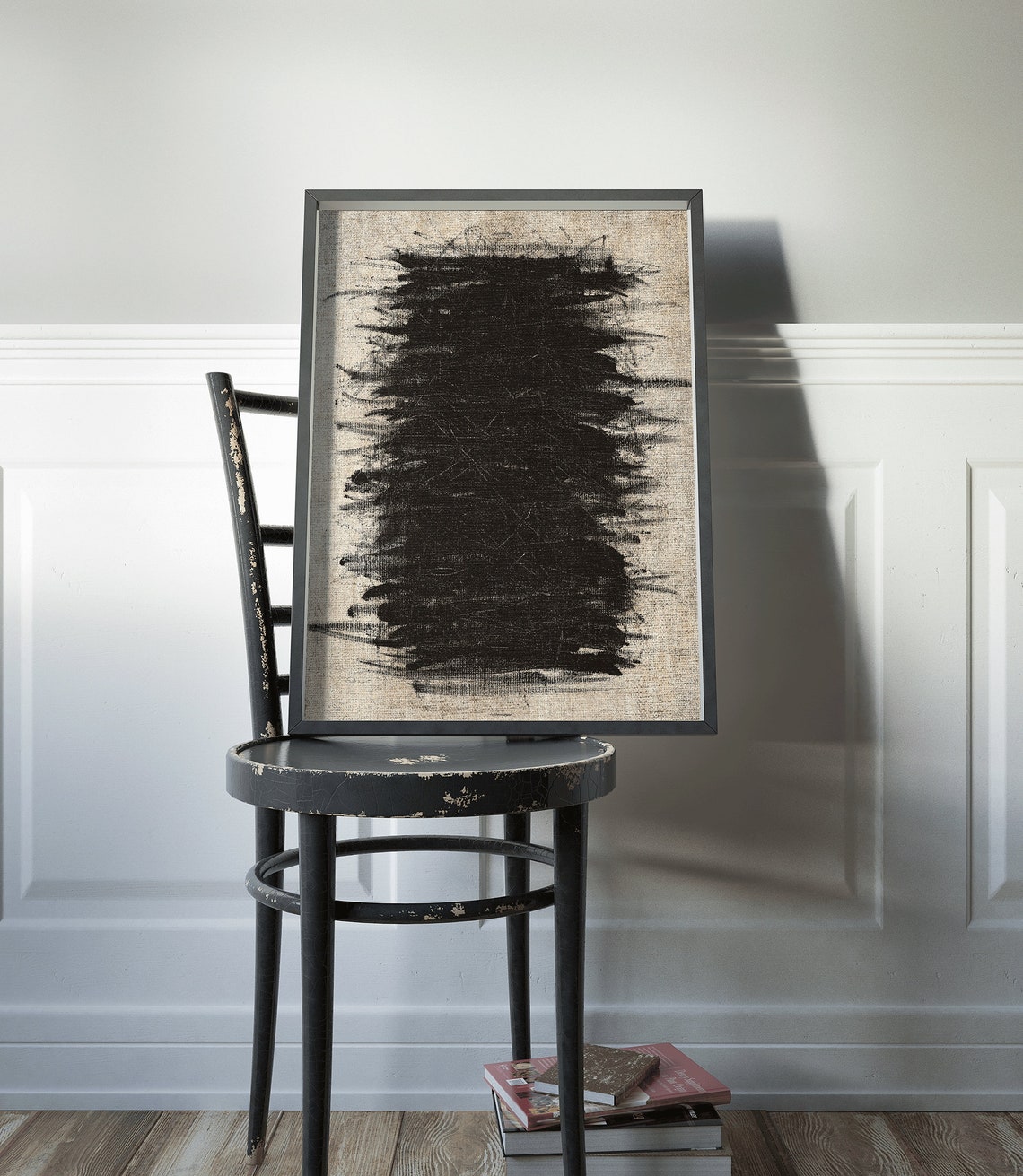 Modern Rustic Abstract Painting Printable Art Black Abstract Etsy