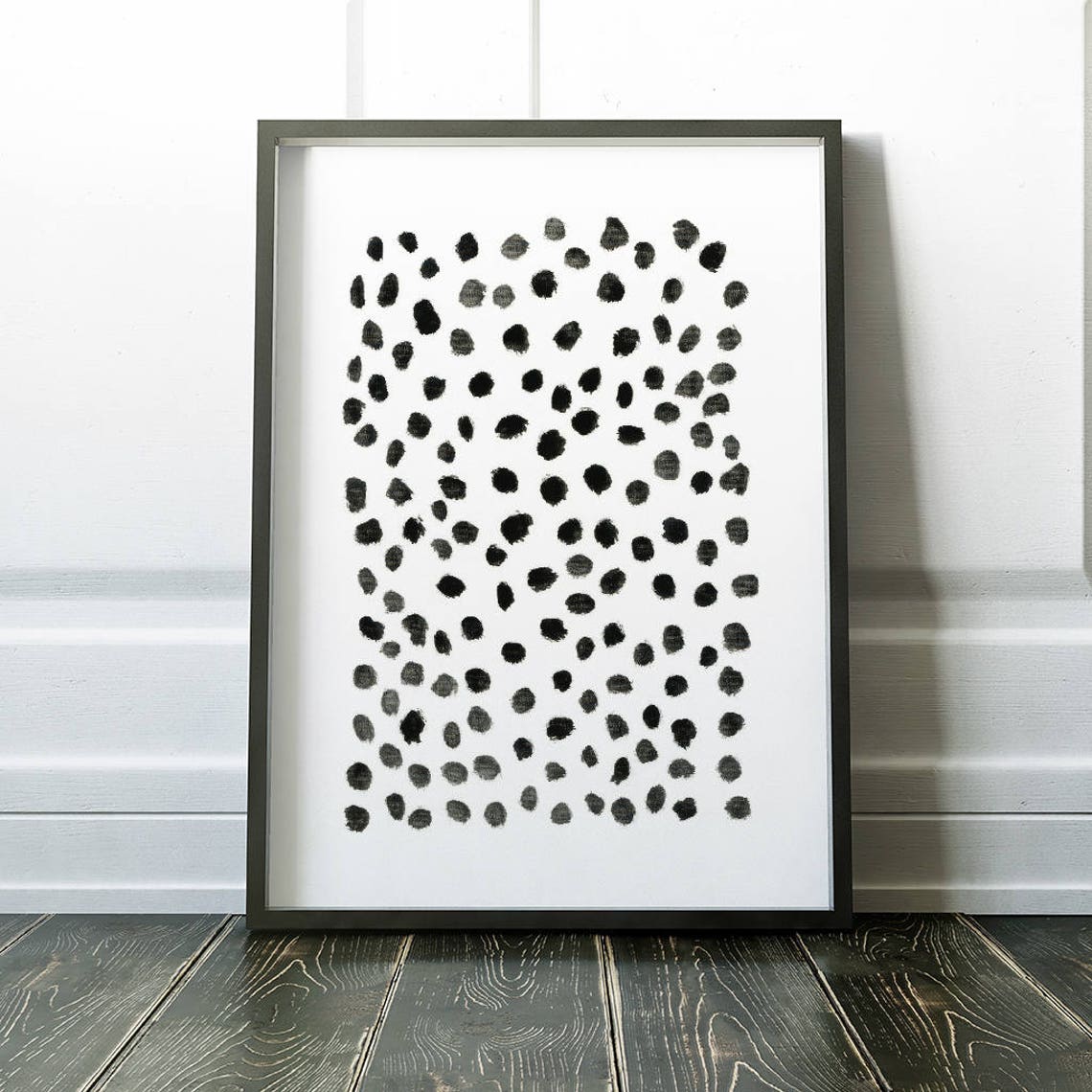 Dot Painting Printable Art Black and White Modern Minimalist Etsy