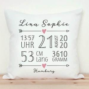 Babykissen mit Namen, Geschenk zur Geburt, Geschenkidee, Taufgeschenk, Geschenke zur Geburt, Geschenk, Namenskissen Bild 6