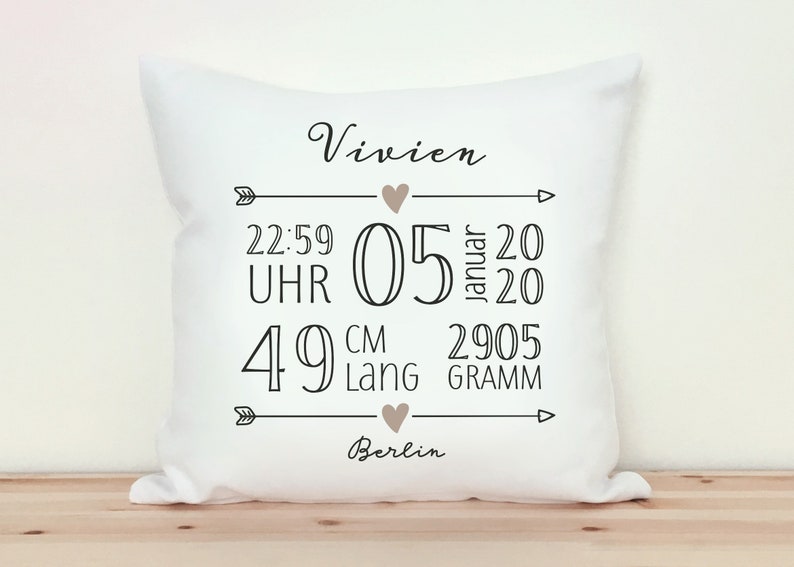 Babykissen mit Namen, Geschenk zur Geburt, Geschenkidee, Taufgeschenk, Geschenke zur Geburt, Geschenk, Namenskissen Bild 8