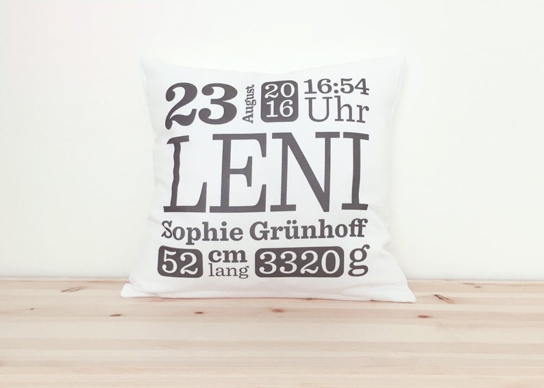 Babykissen mit Namen, Geschenk zur Geburt, Geschenkidee, Geschenke zur Geburt, Geschenk, Namenskissen, Geburtskissen Bild 8