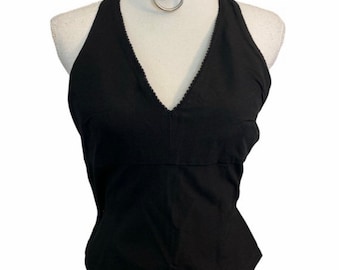 90’s Style Black Halter and Choker Emo Egirl Gothic Grunge Size Small