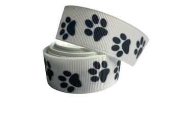 Paw Print Grosgrain Ribbon: 7/8" DIY Craft Supply