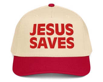 Jesus Saves hat, Christian baseball cap, faith apparel, gospel gift