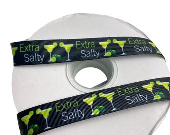 Margarita Grosgrain Ribbon: Extra Salty DIY Craft Supply (7/8 Inch) 1 yard available