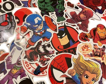 Superhero Themed Waterproof Stickers Pack of 100 Stocking stuffers