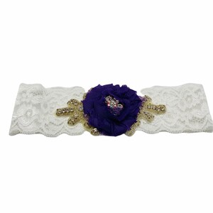 Purple and white lace Wedding garter, lace garter, prom garter, bachelorette garter