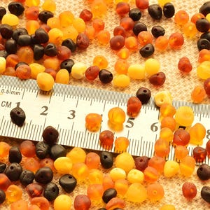 Raw Baltic Amber Beads Unpolished baroque style beads 4-6mm 5-20 grams Yolk, Lemon, cherry, Cognac