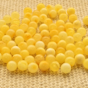 Natural Baltic Amber Beads Round 6 mm. 5-100 Pcs Polished Yolk Amber Stone Gemstone Bernstein Perlen