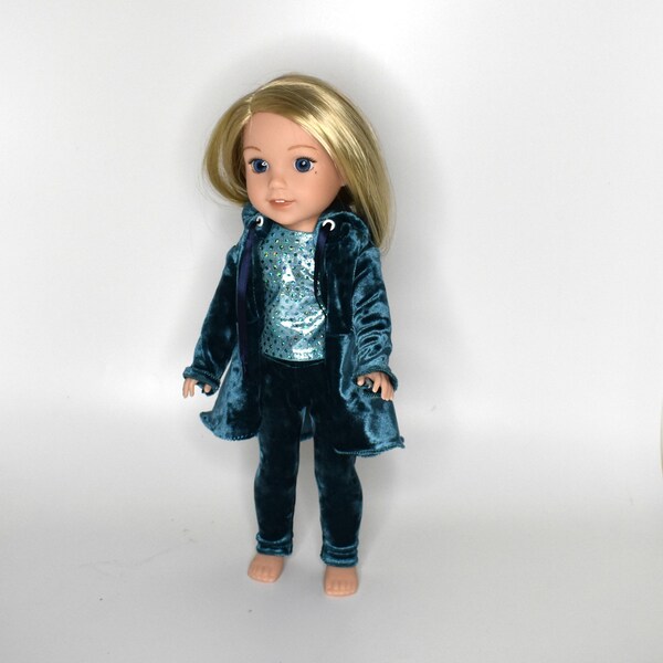 Wellie Wishers Doll Clothes, Crushed Velvet Outfit