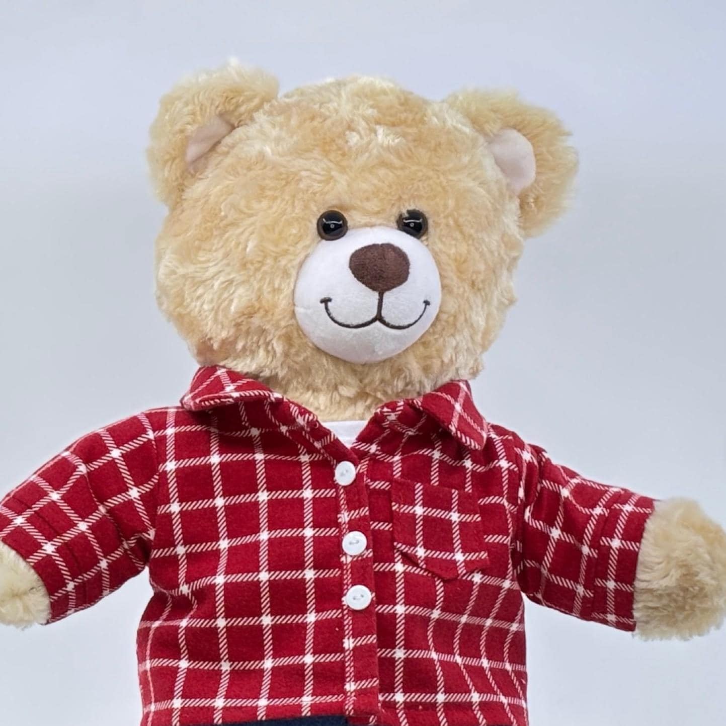 Teddy Bear Clothes, Red Plaid Flannel Shirt, 16 Inch - Etsy