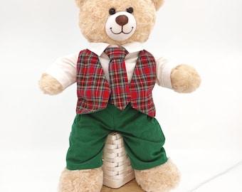 Teddy Bear Reversible Vest, Pants, Shirt, Necktie, MADE TO ORDER