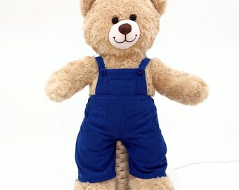 Teddy Bear Royal Blue Corduroy Overalls, Fits 15 - 18 Inch Animals