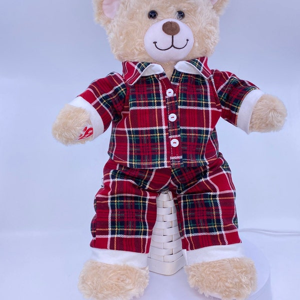 TEDDY BEAR PLAID FLEECE . 5PIN SHIRT