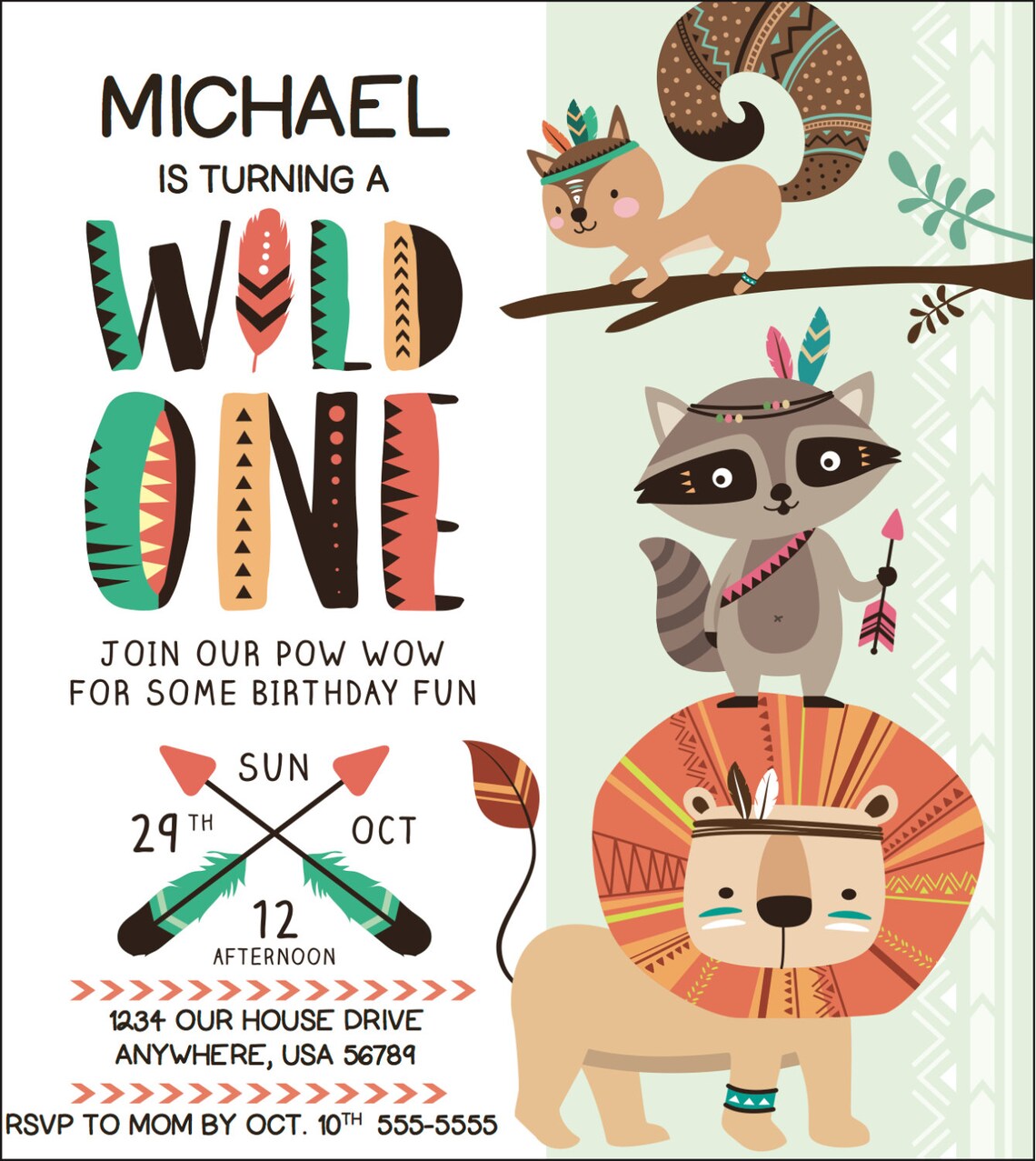 Wild ONE Birthday Invitation Etsy