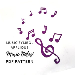 Musiknoten Applikation Muster: Raw Edge Quilt Art (PDF Download)