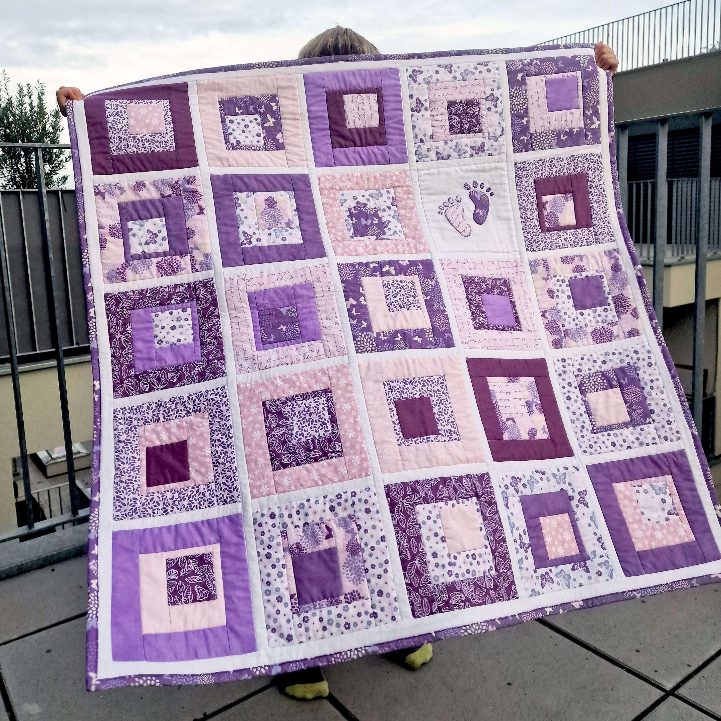 Beginner-friendly Baby Quilt Pattern PDF – “small Steps” Pink & Purple ...