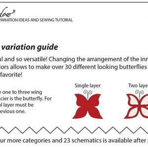 Butterfly applique, digital PDF pattern, Applikationsdesign, DIY applique tutorial, Butterfly design variations, Sew on applique, Love image 5