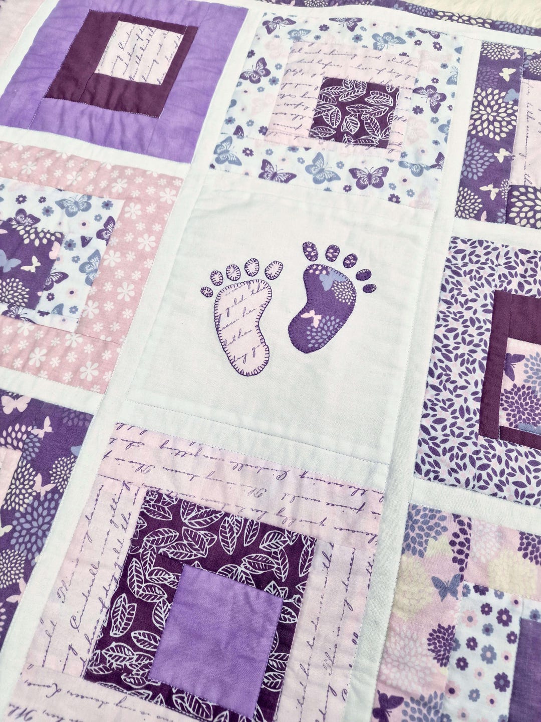 Beginner-friendly Baby Quilt Pattern PDF – “small Steps” Pink & Purple ...