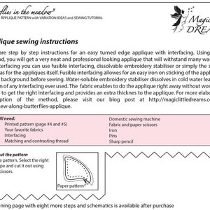 Butterfly applique, digital PDF pattern, Applikationsdesign, DIY applique tutorial, Butterfly design variations, Sew on applique, Love image 4