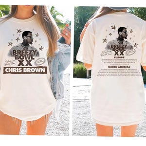Chris Brown Breezy Bowl XX Tour 2 Sided Tee,, Chris Brown Album Shirt, Chris Brown Fan Gift, Chris Brown Merch Shirt, Cb Tour 2025 Shirt