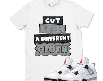 Shirt To Match AJ 4 White Cement Sneaker Matching Tee Cut From Different Cloth T-Shirt , White Cement 4s Sneaker Tee,Shirt To Match Sneakers