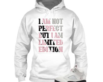 Sudadera con capucha, sudadera y camiseta AJ5 rosa suave Retro 5 - Camisetas deportivas "I Am Not Perfect", camiseta del 35.º aniversario de AJ 5