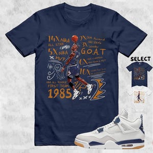 Shirt To Match AJ 4 SB Navy Sneaker Matching Tee MJ 23 Accolades T-Shirt, Shirt To Match Sneaker, Sneaker Match, Best Gift, Present