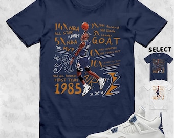 Shirt To Match AJ 4 SB Navy Sneaker Matching Tee MJ 23 Accolades T-Shirt, Shirt To Match Sneaker, Sneaker Match, Best Gift, Present