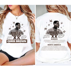 Chris Brown Breezy Bowl XX Tour 2 Sided Tee,, Chris Brown Album Shirt, Chris Brown Fan Gift, Chris Brown Merch Shirt, Cb Tour 2025 Shirt