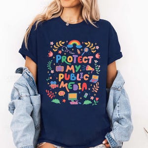 Protect My Public Media T-Shirt, Comfort Colors PBS Shirt, Political Protest Tee, Save Public Broadcasting, Gift for Classic TV Fans