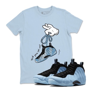 Cartoon Hands Sneaker Tees - Unisex Sneaker Shirts To Match Jordans Foamposite One Psychic Blue